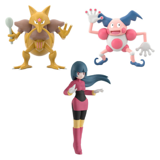 POKEMON SCALE WORLD KANTO REGION SABRINA & KADABRA & MR. MIME W/O GUM 寵物小精靈 寶可夢 麗姿 尤基拉 吸盤小丑 關都地區