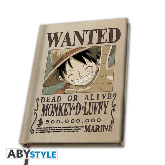 ONE PIECE -  A5 Notebook "Wanted Luffy"
