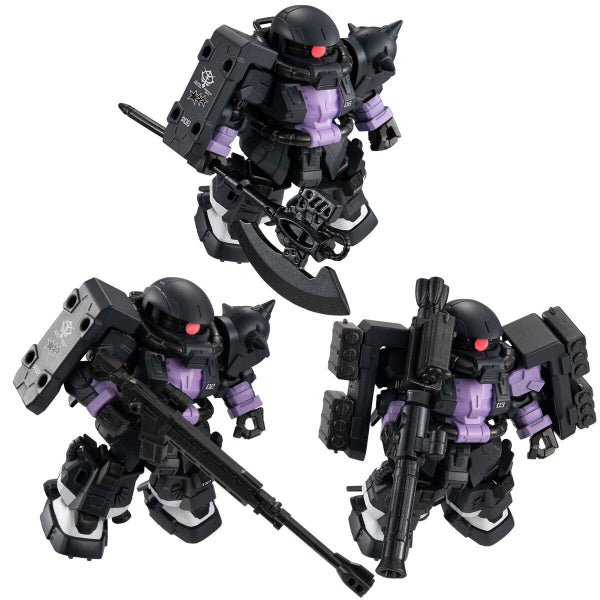MOBILITY JOINT GUNDAM BLACK TRI-STARS ZAKU II HIGH MOBILITY TYPE 3 PIECES SET W/O GUM 機動戰士 高達 黒色三連星 渣古