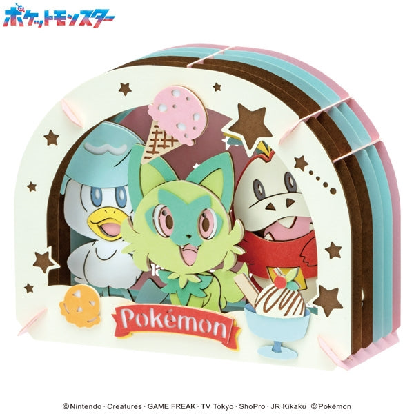 PT-337 PAPER THEATER Pokemon - Waku Waku Ice Cream 寵物小精靈 寶可夢 紙劇場 新葉喵 呆火鱷 潤水鴨
