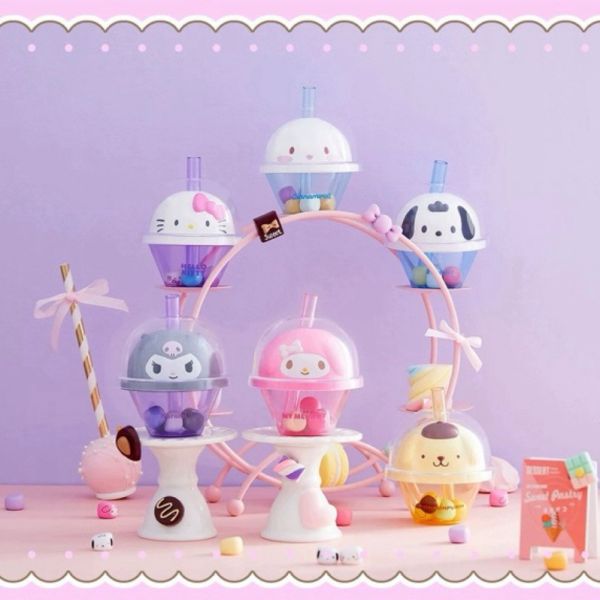Sanrio characters Tea Drinks (set of 6) 珍珠奶茶杯 芋圓奶茶杯 Milk tea tapioca bubble tea