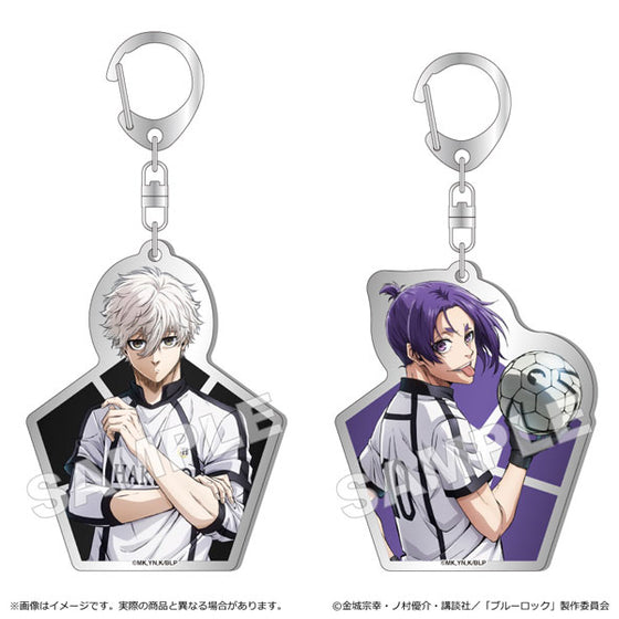 Blue Lock Metal Acrylic metal style acrylic keychain (Seishiro Nagi / Reo Mikage) 藍色監獄 鎖匙扣 吊飾 掛飾 凪誠士郎 御影玲王