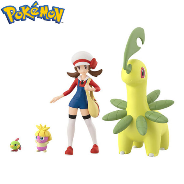 POKÉMON SCALE WORLD JOHTO REGION LYRA & BAYLEEF & NATU & SMOOCHUM W/O GUM 寵物小精靈 寶可夢 琴音 月桂葉 天然雀 迷唇娃 城都 bayleaf