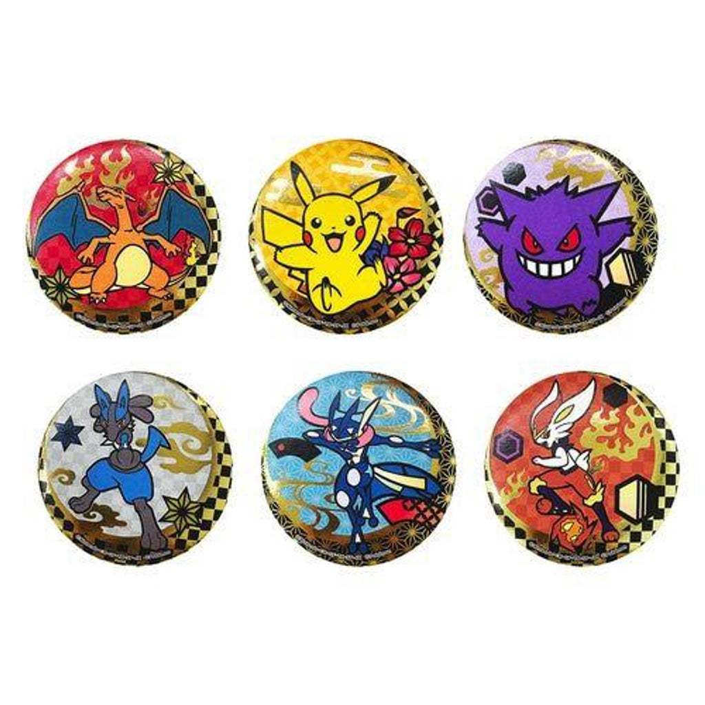 Pokemon Paper Cutting Series Foil Stamped Can Badge B (set of 6) 寵物小精靈 寶可夢 比卡超 襟章