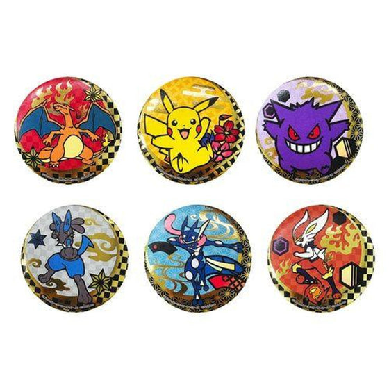 Pokemon Paper Cutting Series Foil Stamped Can Badge B (set of 6) 寵物小精靈 寶可夢 比卡超 襟章