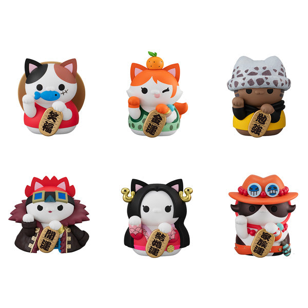 MEGA CAT PROJECT ONE PIECE Nyan Piece Nyan！ !  Beckoning cat LUCKY CAT PIRATES (set of 6) 招財海盜喵 海賊王