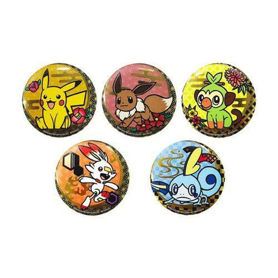 Pokemon Paper Cutting Series Foil Stamped Can Badge A (set of 5) 寵物小精靈 寶可夢 比卡超 襟章