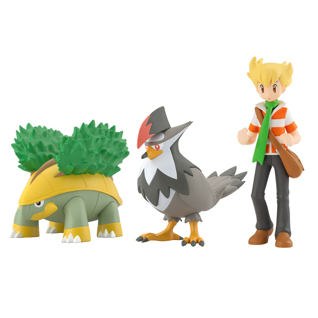 POKEMON SCALE WORLD SINNOH REGION JUN & GROTLE & STARAPTOR 寵物小精靈 寶可夢 神奧地區 阿馴 樹林龜 姆克鷹