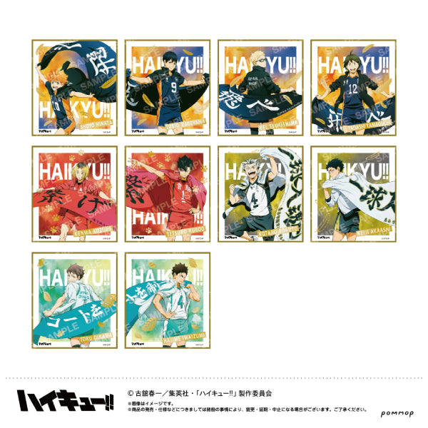 Haikyu!! Foil Stamped Mini Colored Paper Collection Banner Copyright 1st Edition (set of 10) 排球少年 色紙 shikishi