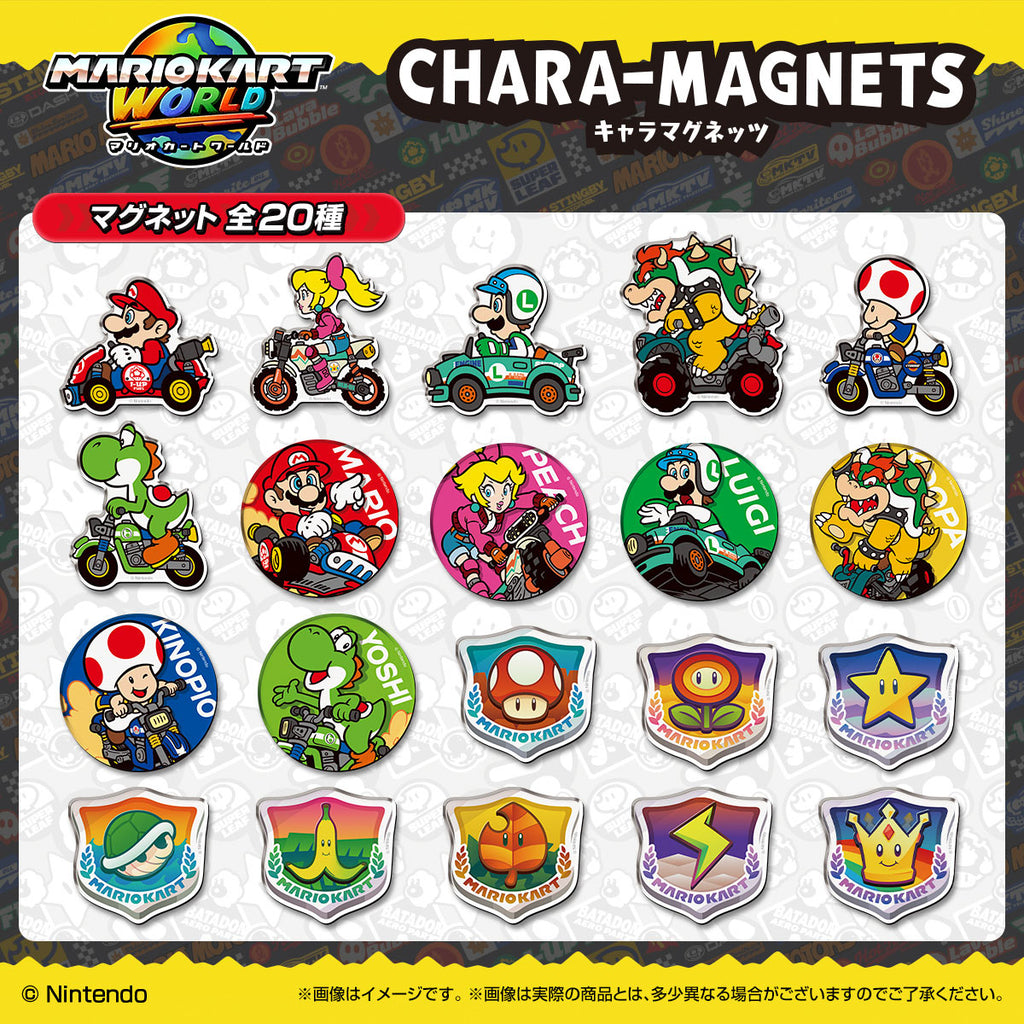 MARIO KART WORLD CHARACTER MAGNET W/O GUM (pack of 14) 瑪利歐 瑪利奧賽車世界 磁貼