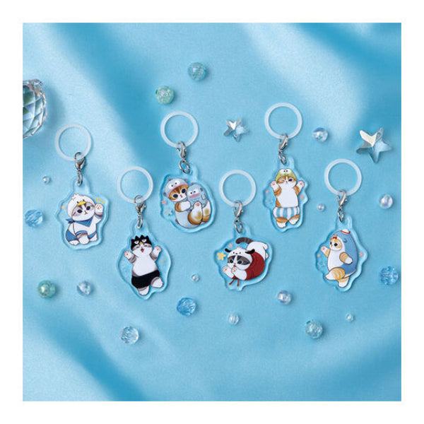 mofusand×SANRIO CHARACTERS FLAT PERSONAL MARKER (set of 6) 三麗鷗 扭蛋 鎖匙扣 吊飾 掛飾 gashapon capsule