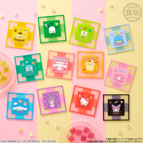 SANRIO CHARACTERS CLEAR SQUARE GUMMY & COASTER (set of 12) 杯墊