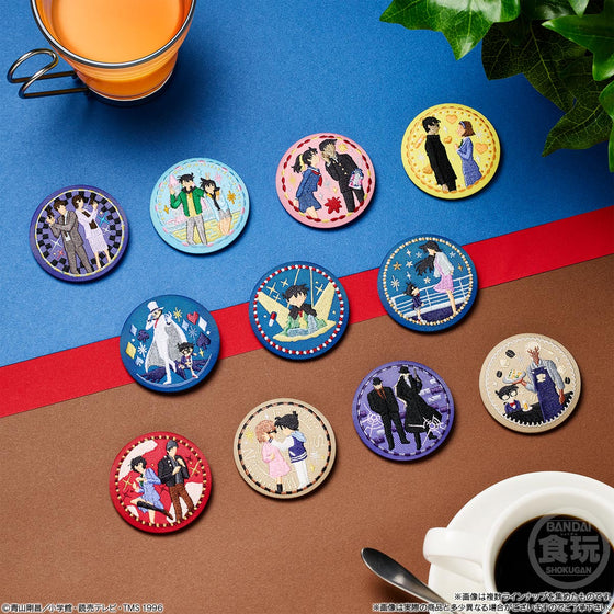 DETECTIVE CONANE MBROIDERY CAN BADGE WITH BISCUITS (pack of 12) 名偵探柯南 刺繡襟章 & 餅乾