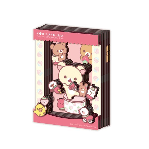 SA-M17 Rilakkuma PAPER SHADOW ART mini - Rilakkuma Strawberry Day 紙影藝術 鬆弛熊 輕鬆小熊