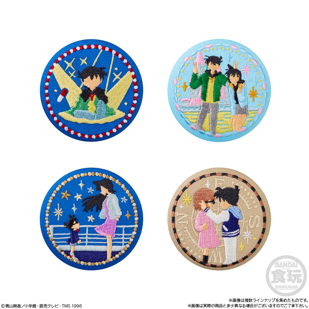DETECTIVE CONANE MBROIDERY CAN BADGE WITH BISCUITS (pack of 12) 名偵探柯南 刺繡襟章 & 餅乾