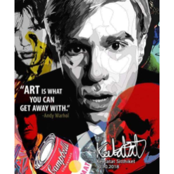 Pop Art Wall Decoration Drawing (Andy Warhol - Art is what you can get away with.) 掛畫
