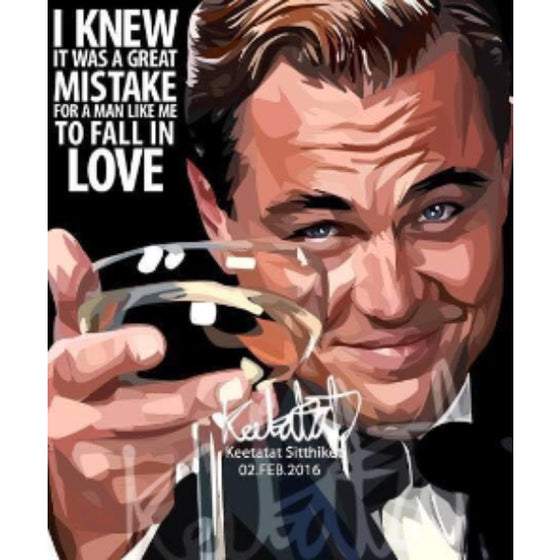 Pop Art Wall Decoration Drawing (Leonardo DiCaprio - I Knew It Was A Great Mistake) 里安納度 掛畫