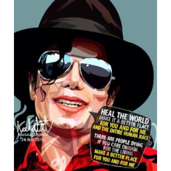 Pop Art Wall Decoration Drawing (Michael Jackson - Heal The World) MJ 米高·積遜 掛畫