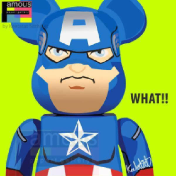 Pop Art Wall Decoration Drawing (Bearbrick - Captain America) 掛畫