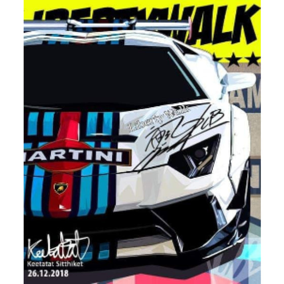 Pop Art Wall Decoration Drawing (Martini Lambo Liberty Walk) 林寶堅尼 Lamborghini 掛畫
