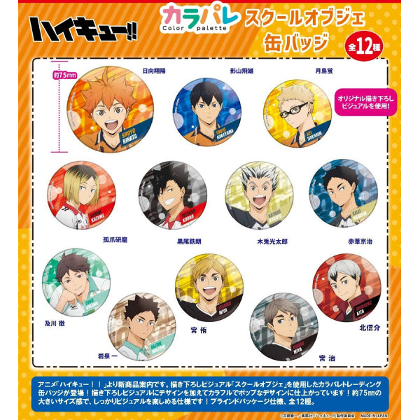 Haikyu!! Color Palette School Object Trading Can Badge (Set of 12) 排球少年 襟章