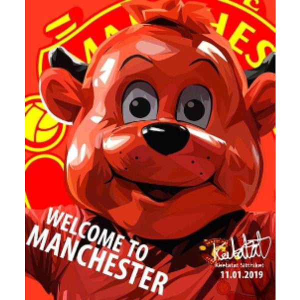 Pop Art Wall Decoration Drawing (Fred The Red - Welcome to Manchester) 曼聯 掛畫