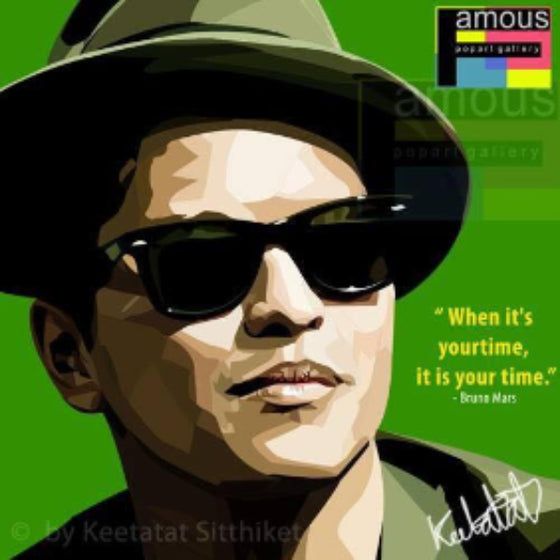 Pop Art Wall Decoration Drawing (Bruno Mars) 掛畫