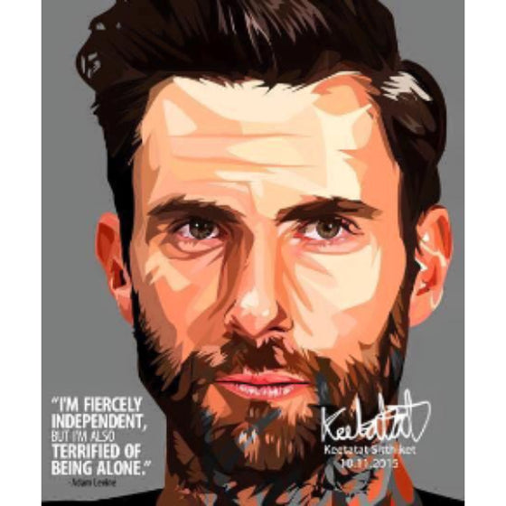 Pop Art Wall Decoration Drawing (Adam Levine I'm Fiercely Independent) 掛畫