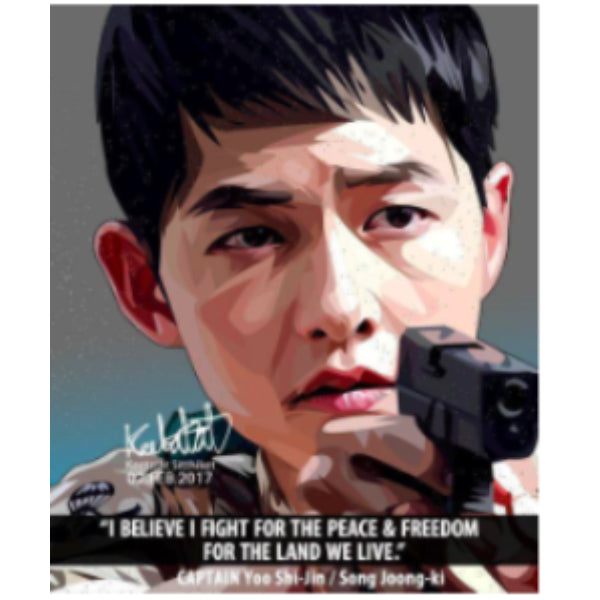 Pop Art Wall Decoration Drawing (Song Joong Ki - I Believe I Fight For The Peace) 掛畫