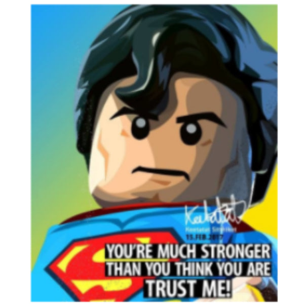 Pop Art Wall Decoration Drawing (Lego Superman - You're Much Stronger Than You Think You Are) 超人 掛畫