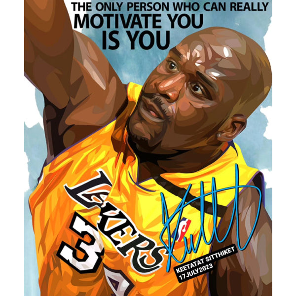 Pop Art Wall Decoration Drawing (Shaquille O'Neal - The only person who can really motivate you is you) 掛畫