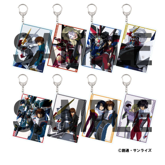 Mobile Suit Gundam SEED/DESTINY illustration card style key chain (set of 8) 機動戰士 高達 特種計劃 鎖匙扣 吊飾 掛飾