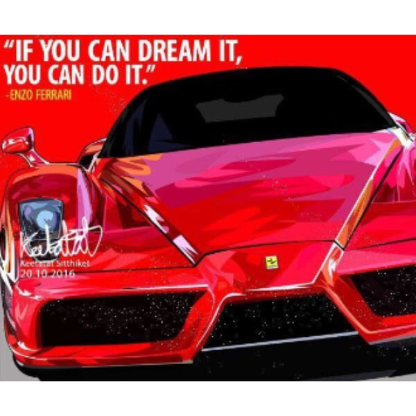 Pop Art Wall Decoration Drawing (Car - Enzo Ferrari) 法拉利 掛畫