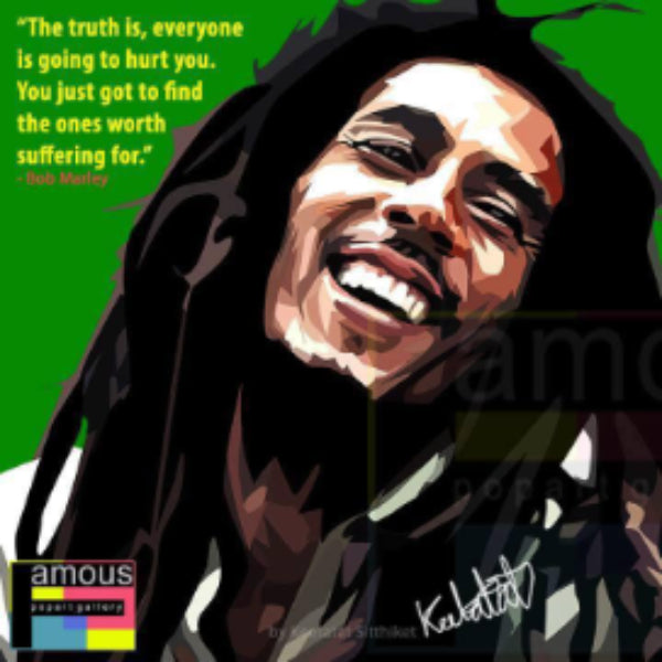 Pop Art Wall Decoration Drawing (Bob Marley - Green) 掛畫