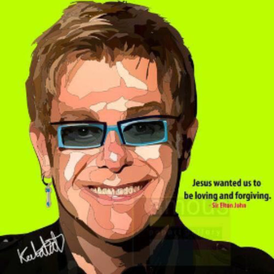 Pop Art Wall Decoration Drawing (Sir Elton John) 掛畫