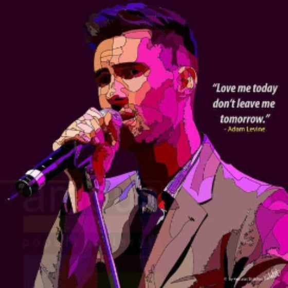 Pop Art Wall Decoration Drawing (Adam Levine - Love Me Today) 掛畫