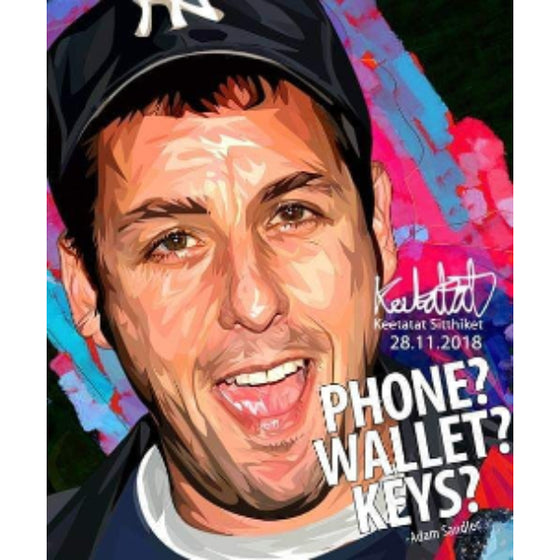 Pop Art Wall Decoration Drawing (Adam Sandler - Phone? Wallet? Key?) 掛畫