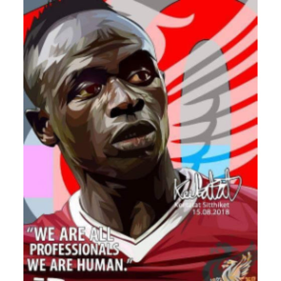 Pop Art Wall Decoration Drawing (Sadio Mane - We are all Professionals We are Human) 掛畫