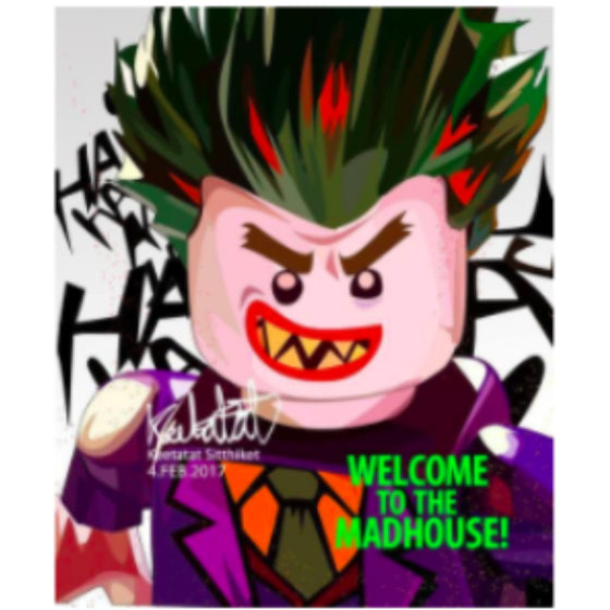 Pop Art Wall Decoration Drawing (Lego Joker - Welcome To The Madhouse) 小丑 掛畫