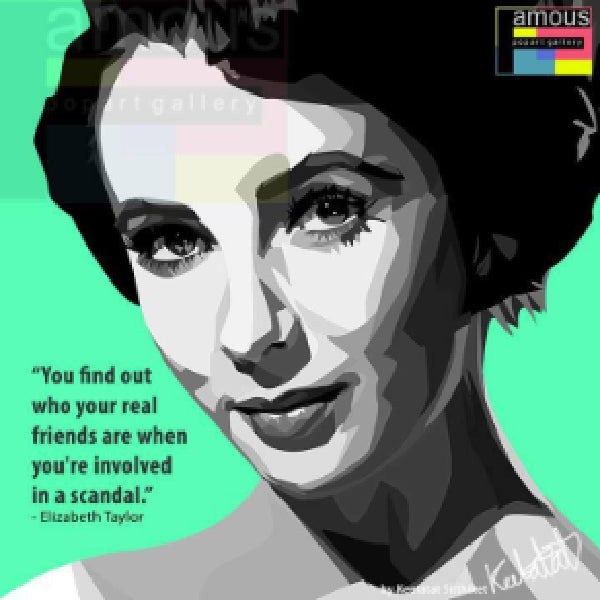 Pop Art Wall Decoration Drawing (Elizabeth Taylor) 伊利沙伯·泰萊 掛畫