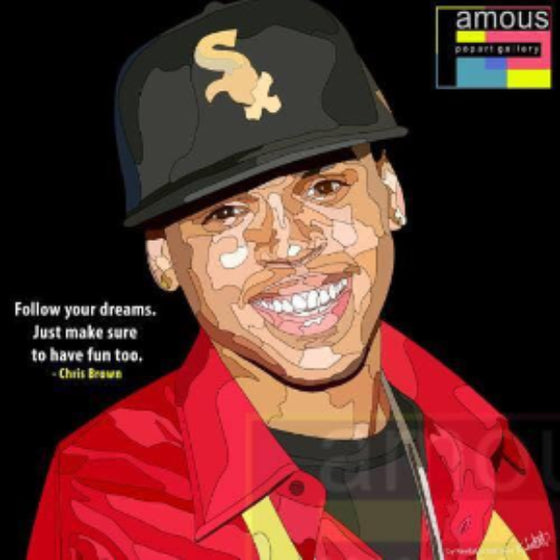 Pop Art Wall Decoration Drawing (Chris Brown) 掛畫