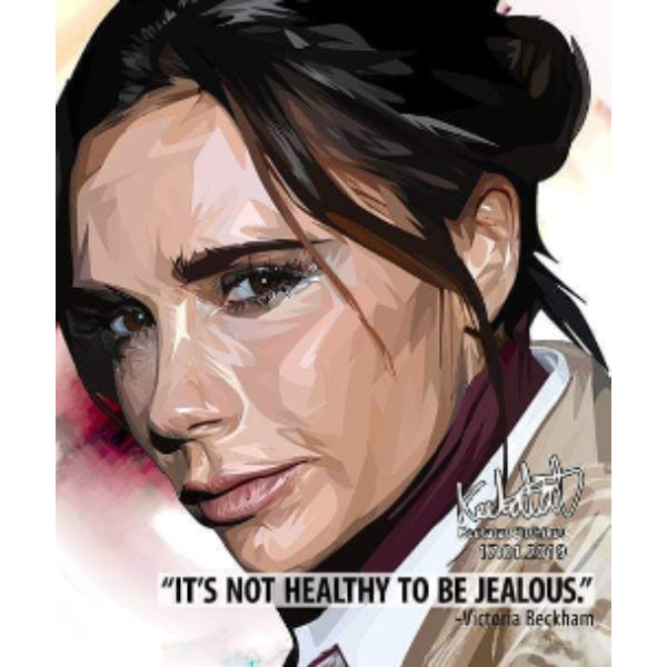 Pop Art Wall Decoration Drawing (Victoria Beckham - It's not healthy to be jealous) 掛畫