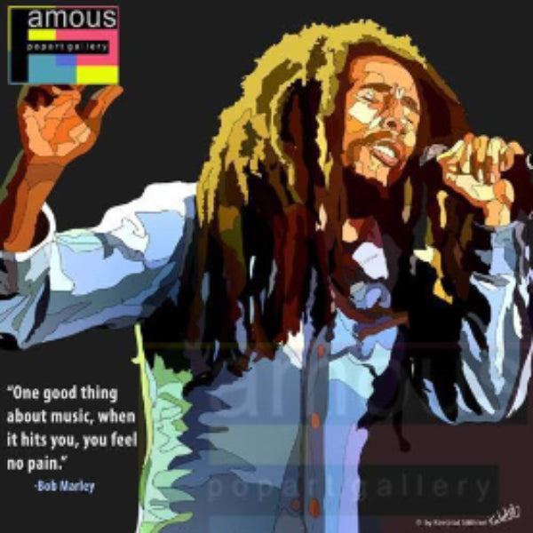 Pop Art Wall Decoration Drawing (Bob Marley - Singing) 掛畫