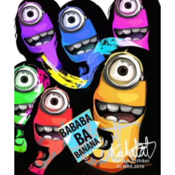 Pop Art Wall Decoration Drawing (Minions - Colourful Banana) 掛畫