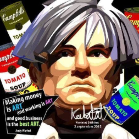 Pop Art Wall Decoration Drawing (Andy Warhol - Making Money Is Art) 掛畫