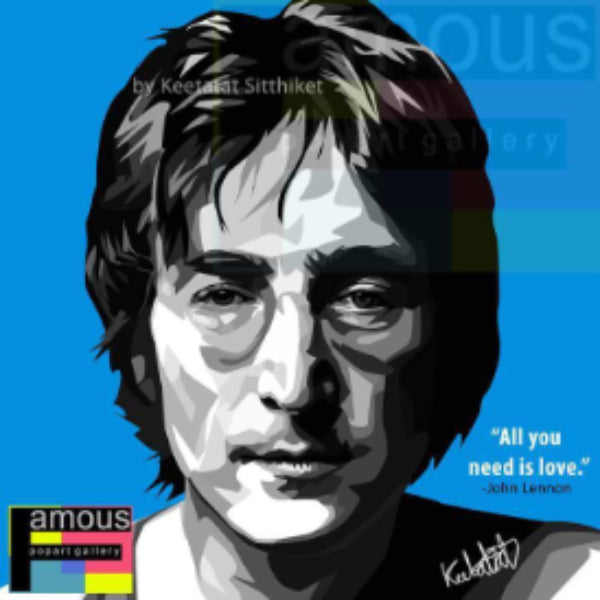 Pop Art Wall Decoration Drawing (John Lennon - Blue) 披頭四 Beatles 掛畫