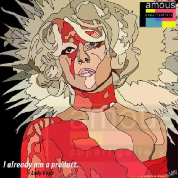Pop Art Wall Decoration Drawing (Lady Gaga - Red) 掛畫