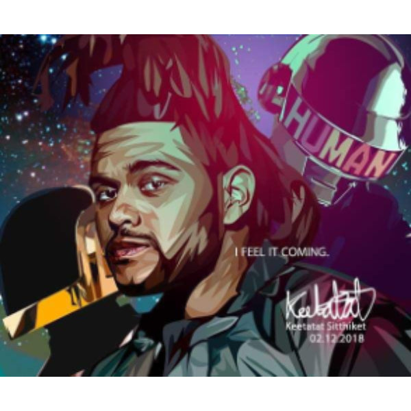 Pop Art Wall Decoration Drawing (The Weekend - I feel it coming) 掛畫