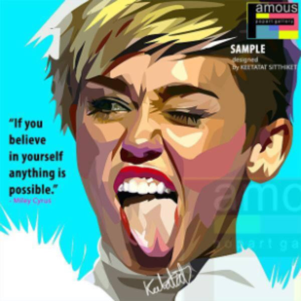 Pop Art Wall Decoration Drawing (Miley Cyrus) 掛畫