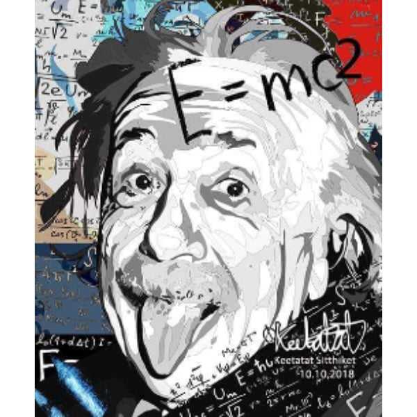 Pop Art Wall Decoration Drawing (Einstein - E=MC2) 愛因斯坦 掛畫